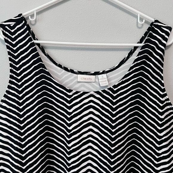 Chico's Chevron Print Striped Tank Top Size 3/XL - Picture 2 of 5